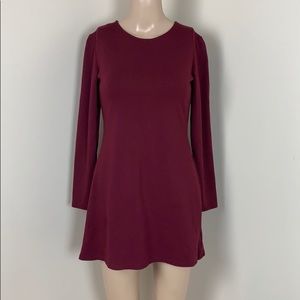 Lulu’s Burgundy Long Sleeve Short Dress Small